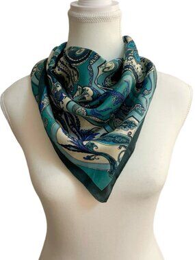 Liberty of London Silk Scarf Paisley Print 23” Square